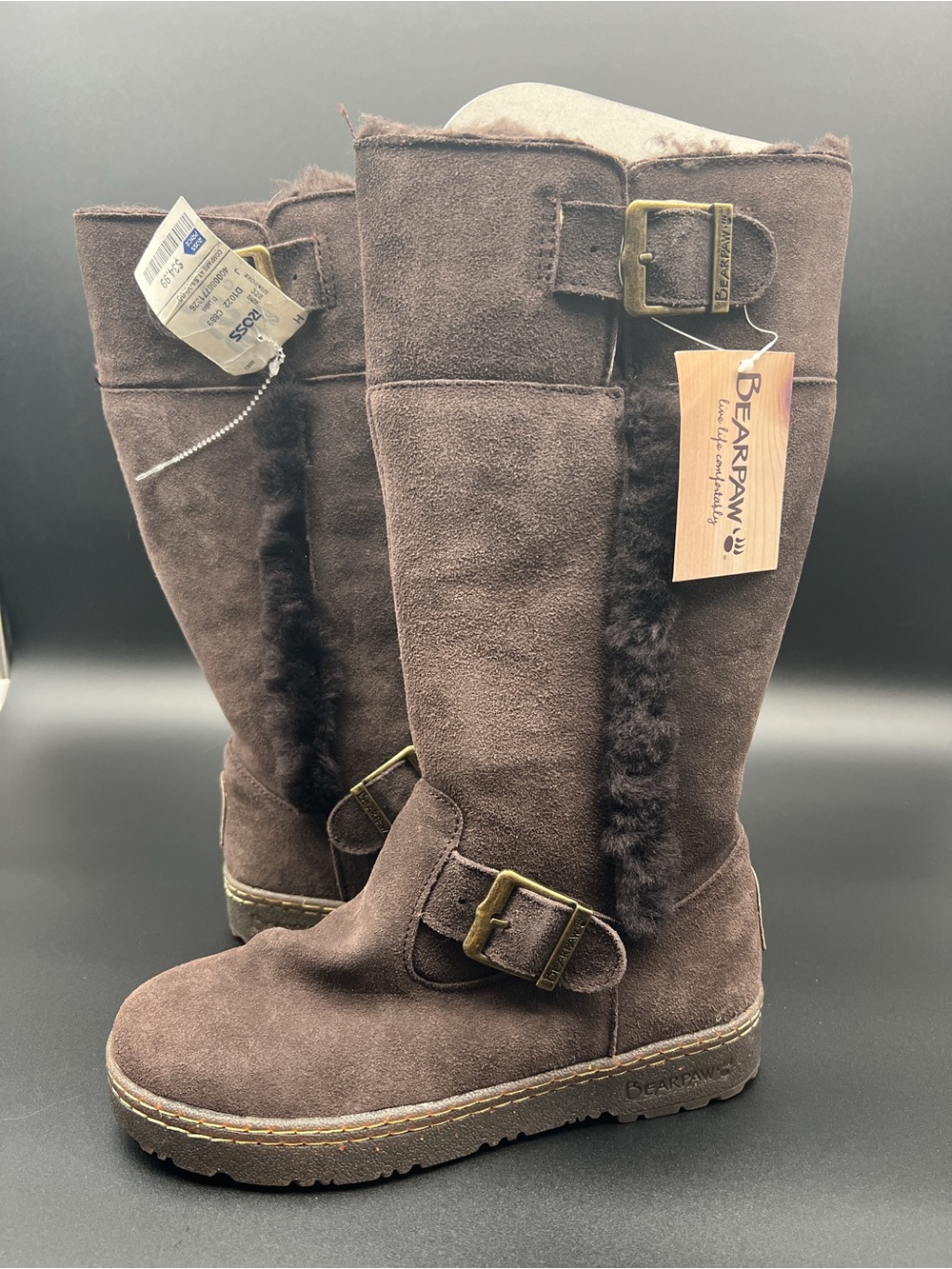 Bearpaw Women's Brown Suede Shearling Knee Boot size 8